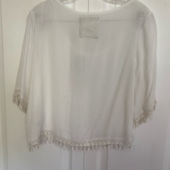 Harlow White Jasmine Woven Lightweight Oversized Short Sleeve Top- Sz-S - Picture 2 of 15